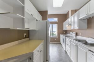 Kitchen looking at the ocean